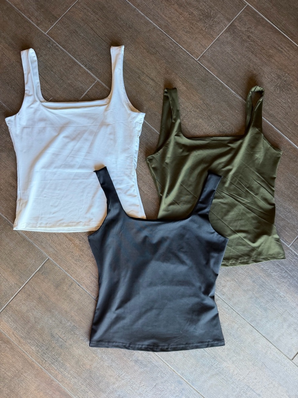 Classic Scoop Neck Tank Top - White, Olive, Black